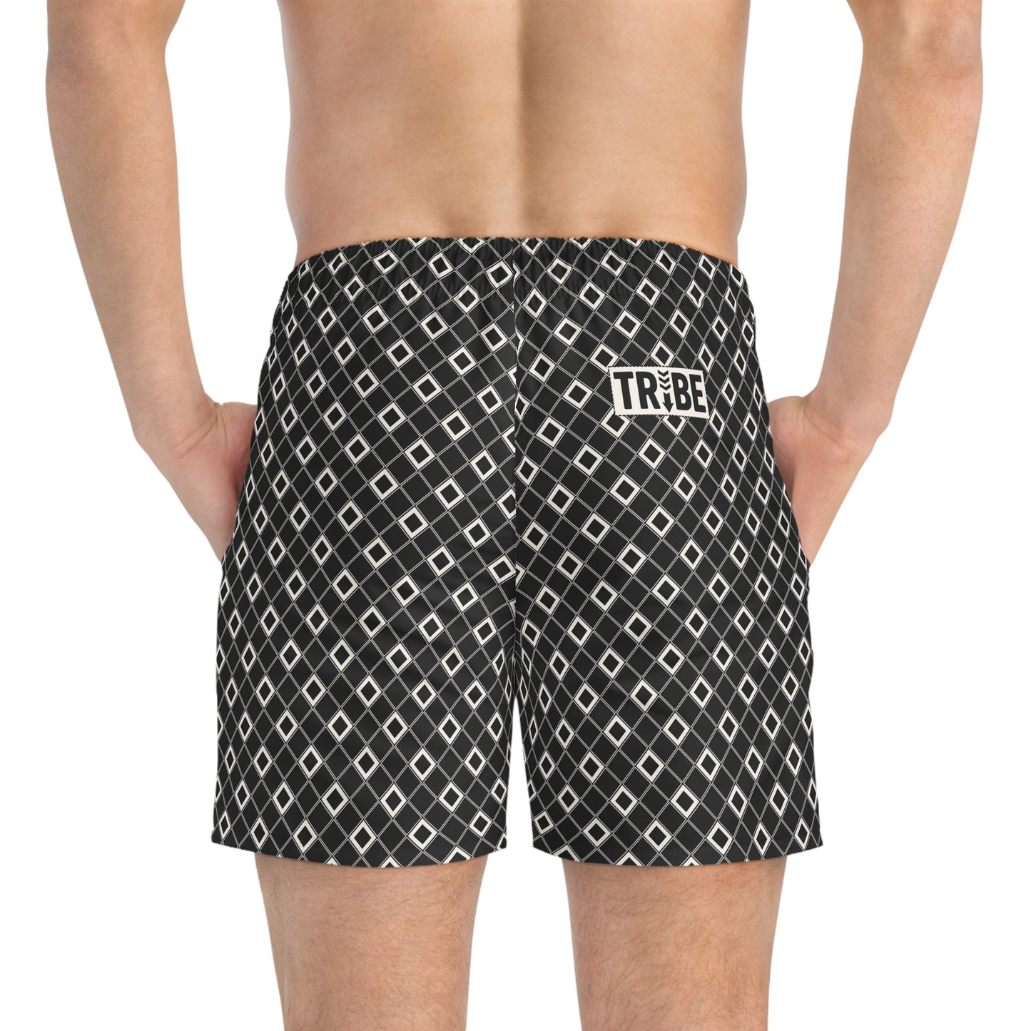 SHINE BRIGHT Imprinted 5-6" Inseam Swim Trunks - Onyx