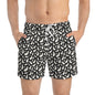 AUBERGINE Imprinted 5-6" Inseam Swim Trunks - Onyx