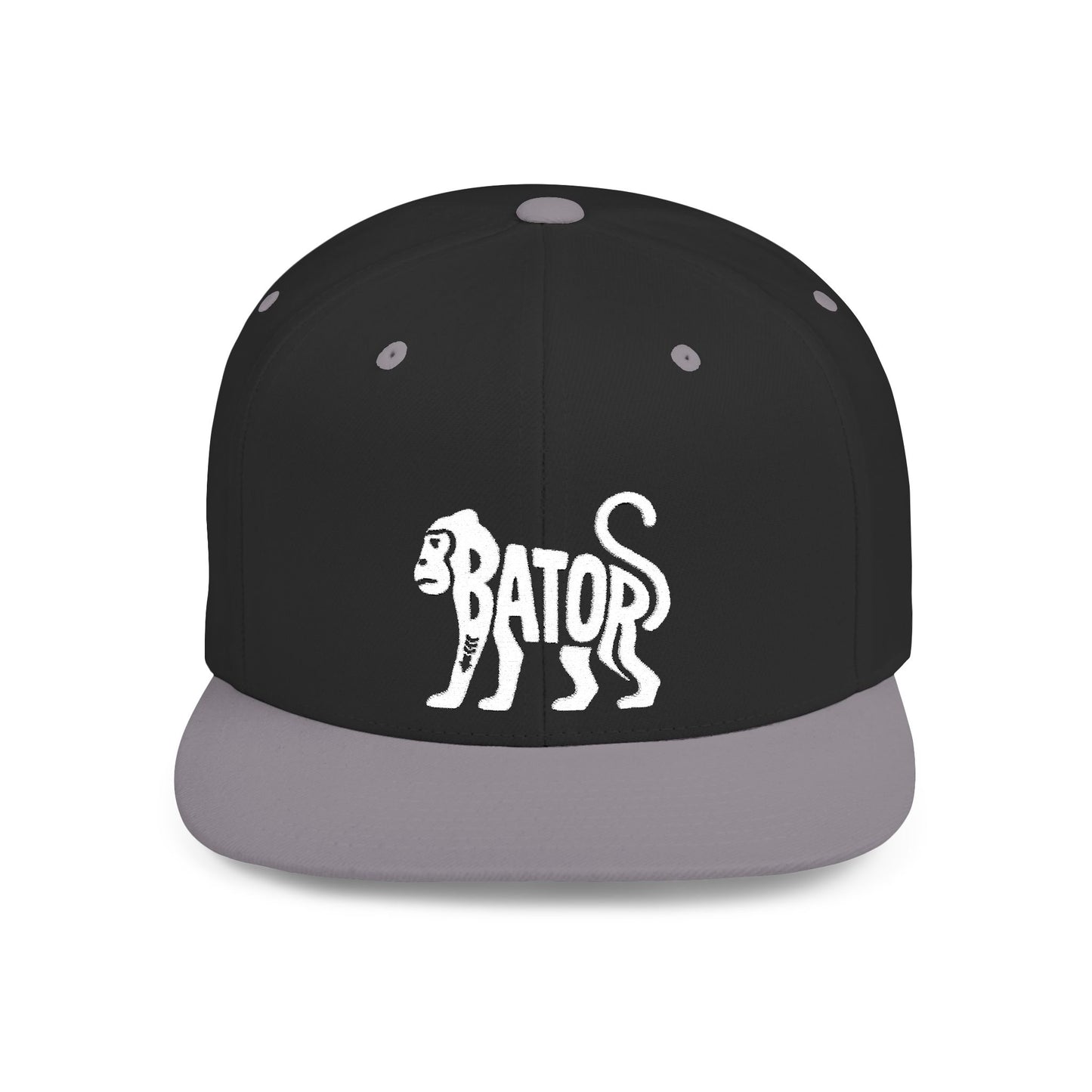 MONKEY BATOR Flat Bill Snapback — Bone Silhouette Design
