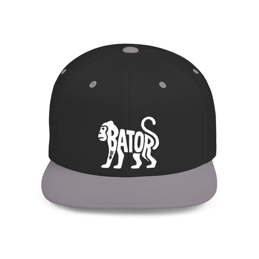 MONKEY BATOR Flat Bill Snapback — Bone Silhouette Design