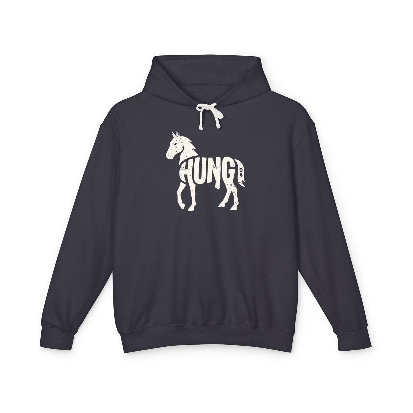 HUNG HORSE Lightweight Hoodie - Bone Silhouette Design