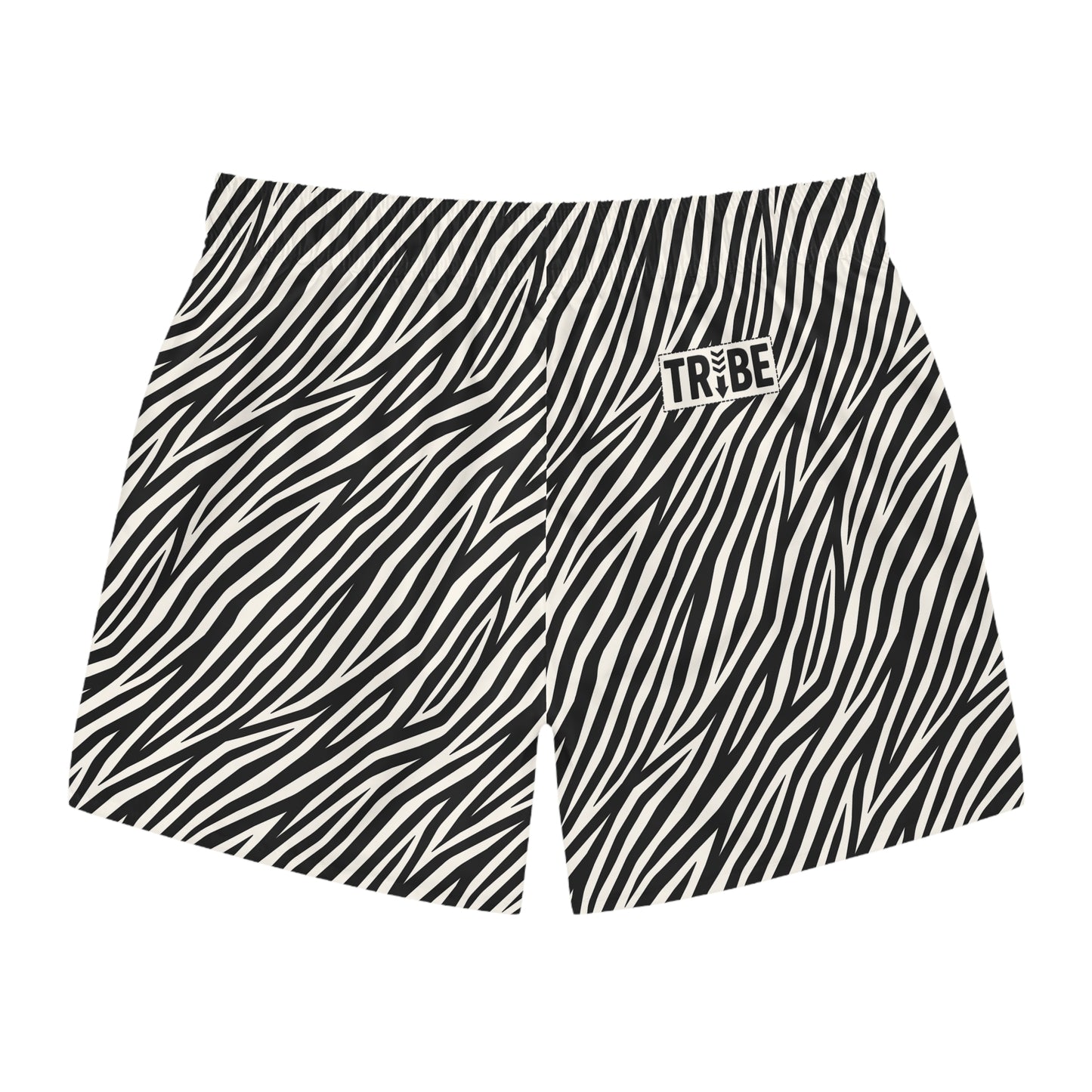 ZEBRA Imprinted 5-6" Inseam Swim Trunks - Onyx