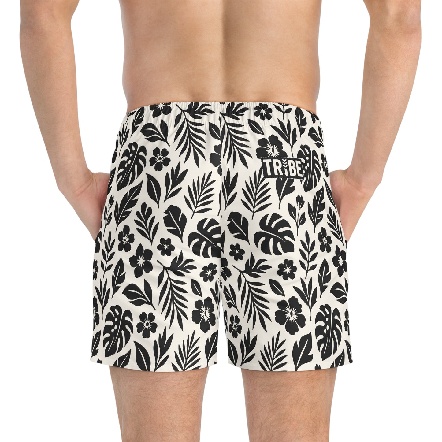 PARADISE Imprinted 5-6" Inseam Swim Trunks - Bone