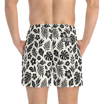 PARADISE Imprinted 5-6" Inseam Swim Trunks - Bone