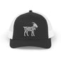THROAT GOAT Snapback Trucker Cap - Bone Silhouette Design