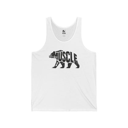 MUSCLE BEAR Jersey Tank - Onyx Silhouette Design