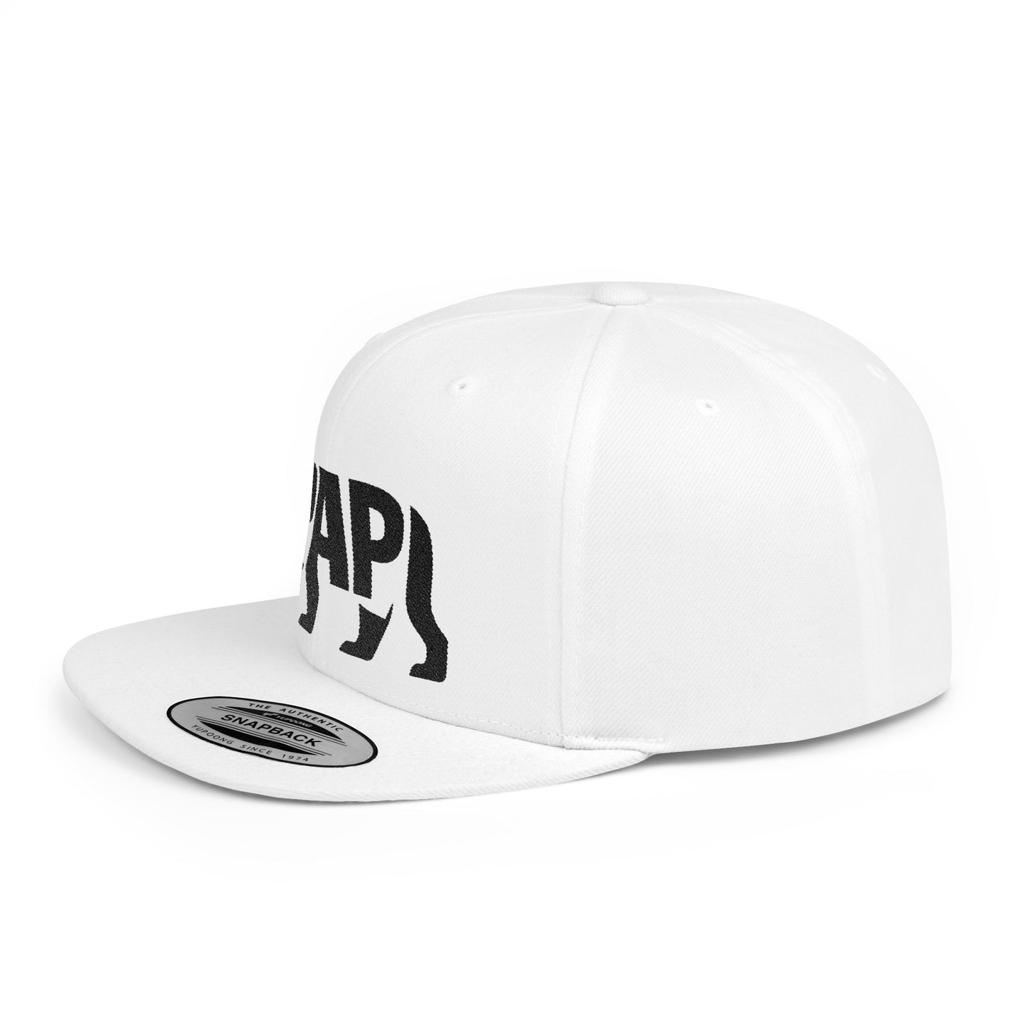 PAPI BEAR Flat Bill Snapback — Onyx Silhouette Design