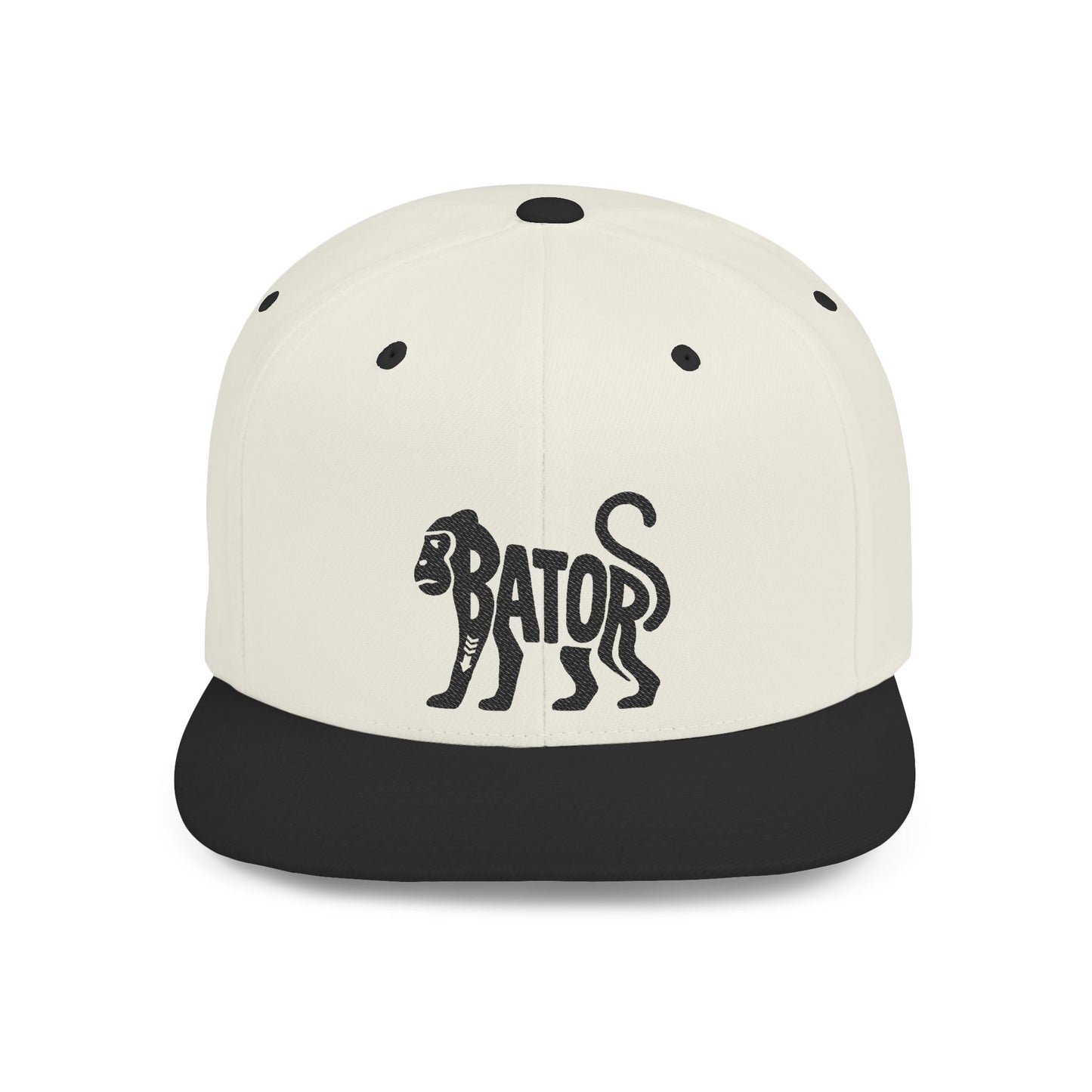 MONKEY BATOR Flat Bill Snapback — Onyx Silhouette Design