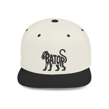 MONKEY BATOR Flat Bill Snapback — Onyx Silhouette Design