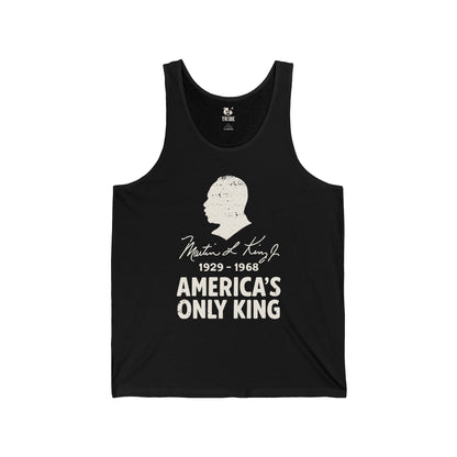 AMERICA'S ONLY KING Jersey Tank - Bone Silhouette Design
