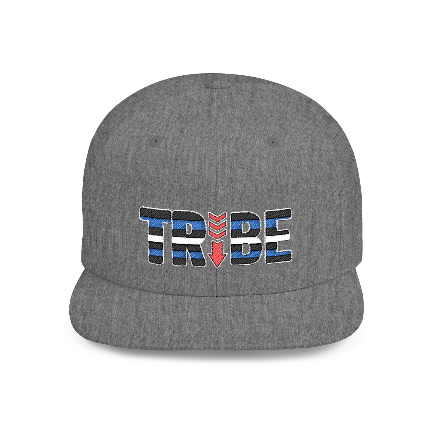 TRIBE Logo Flat Bill Snapback — Leather & Pup Pride Design
