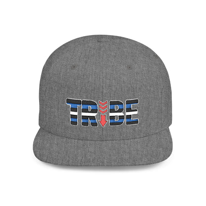 TRIBE Logo Flat Bill Snapback — Leather & Pup Pride Design