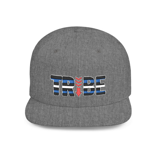 TRIBE Logo Flat Bill Snapback — Leather & Pup Pride Design