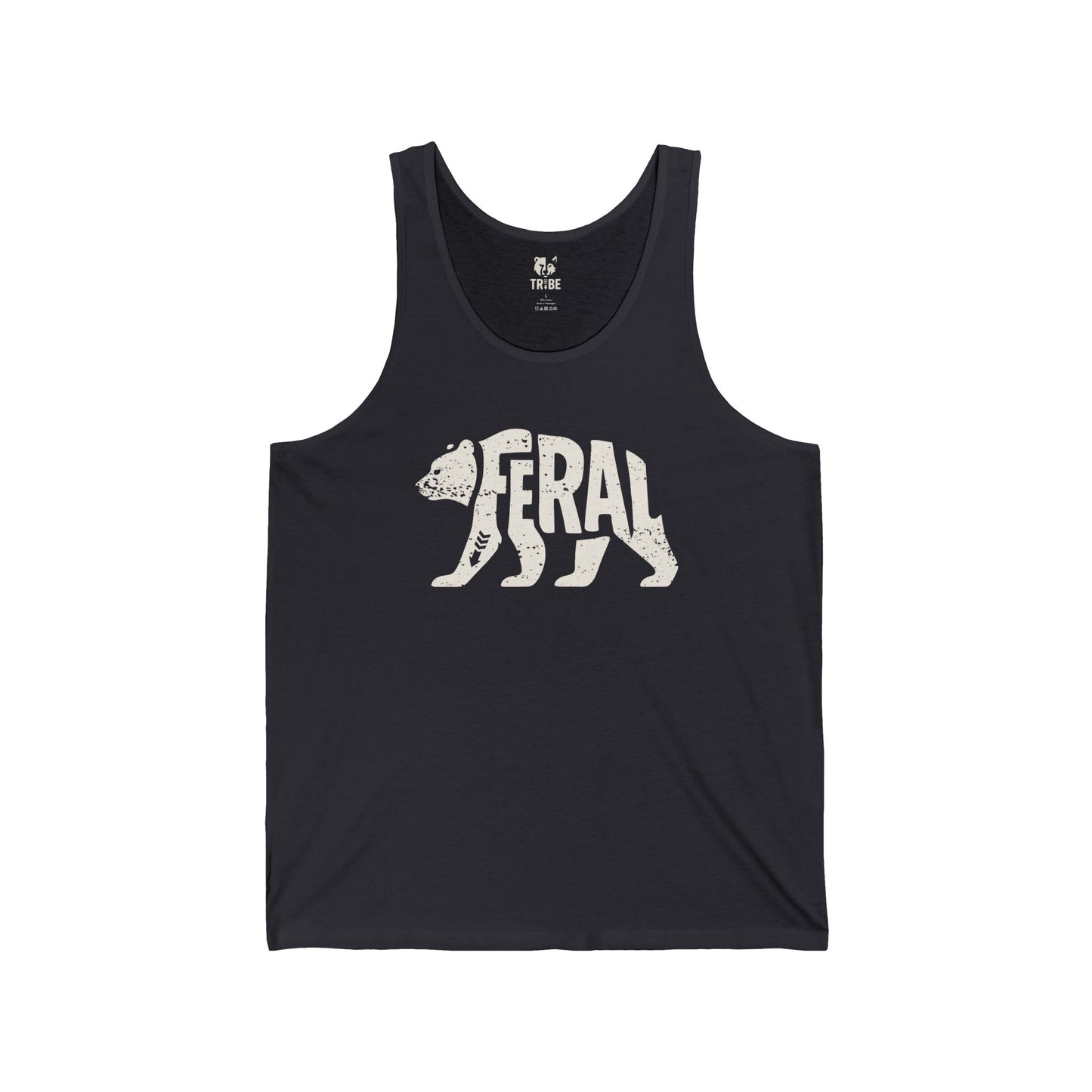 FERAL BEAR Jersey Tank - Bone Silhouette Design