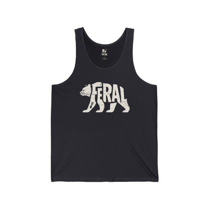 FERAL BEAR Jersey Tank - Bone Silhouette Design