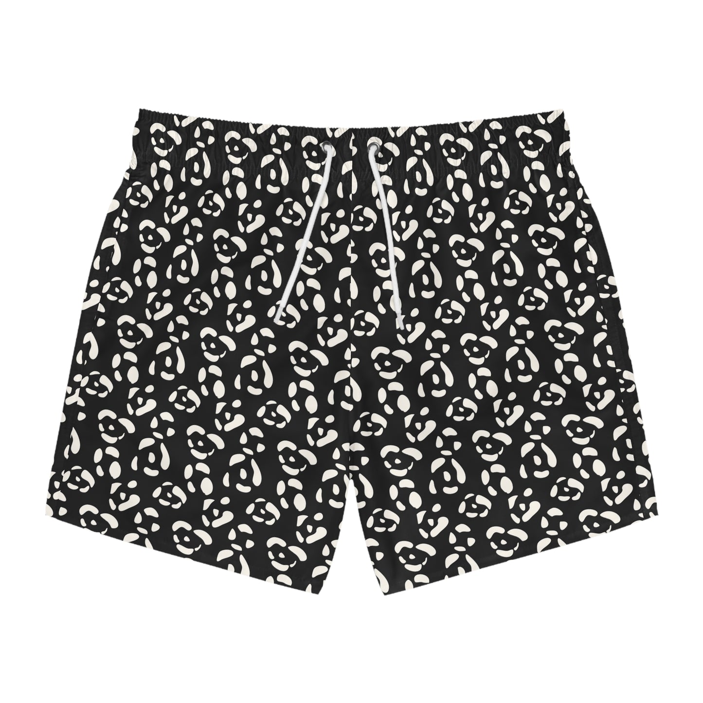 LEOPARD Imprinted 5-6" Inseam Swim Trunks - Onyx
