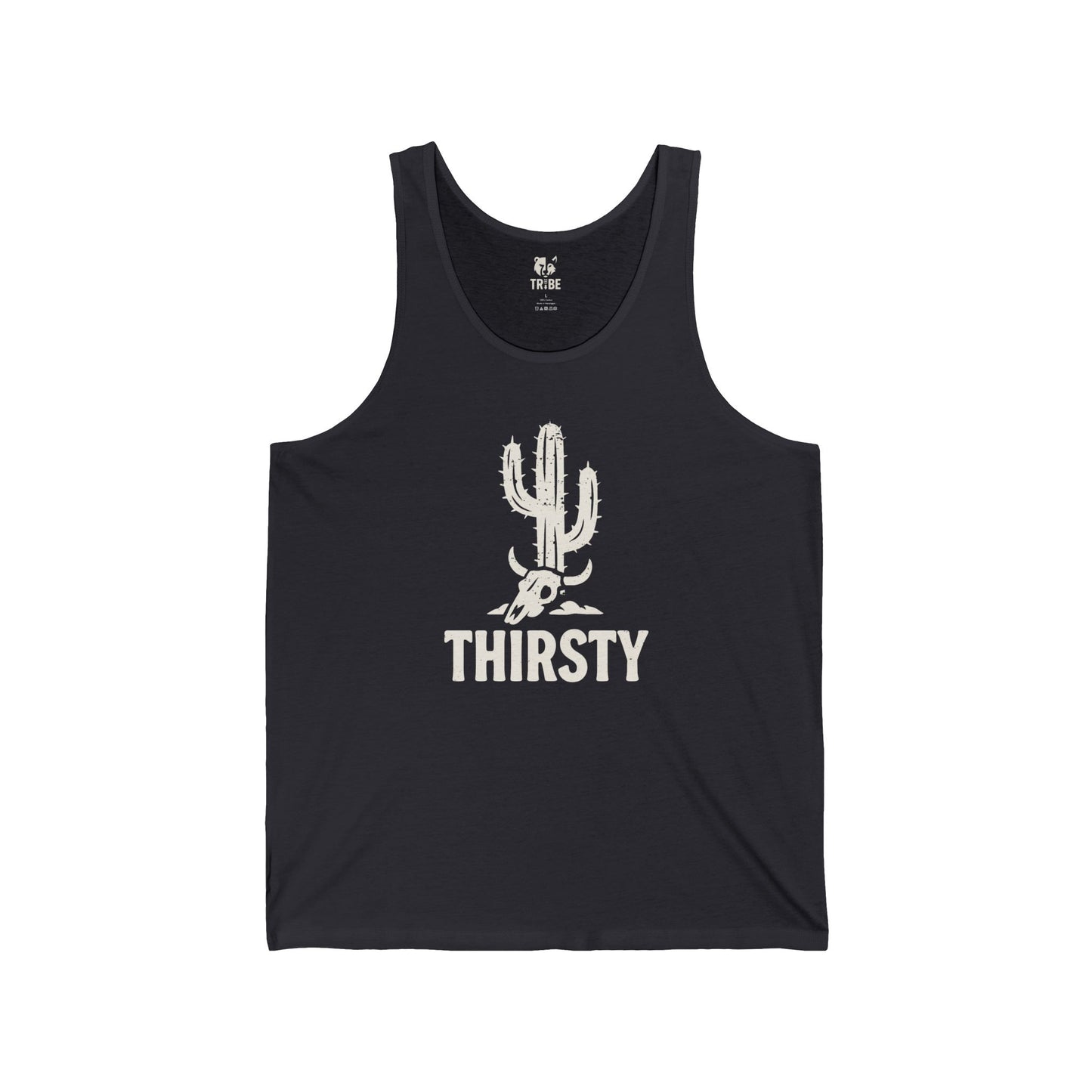 THIRSTY Jersey Tank - Bone Silhouette Design