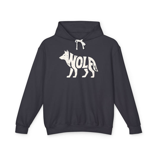 WOLF Lightweight Hoodie - Bone Silhouette Design