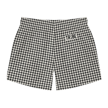 WOLFSTOOTH Imprinted 5-6" Inseam Swim Trunks - Onyx & Bone