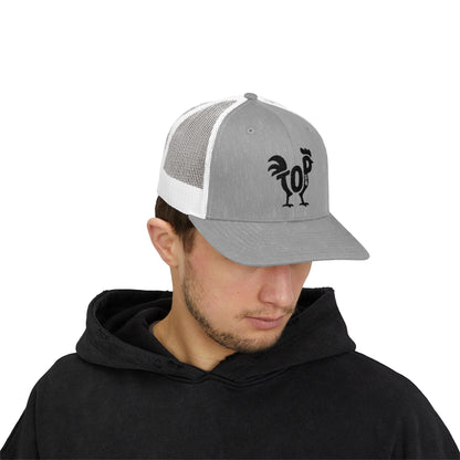 TOP COCK Snapback Trucker Cap - Onyx Silhouette Design