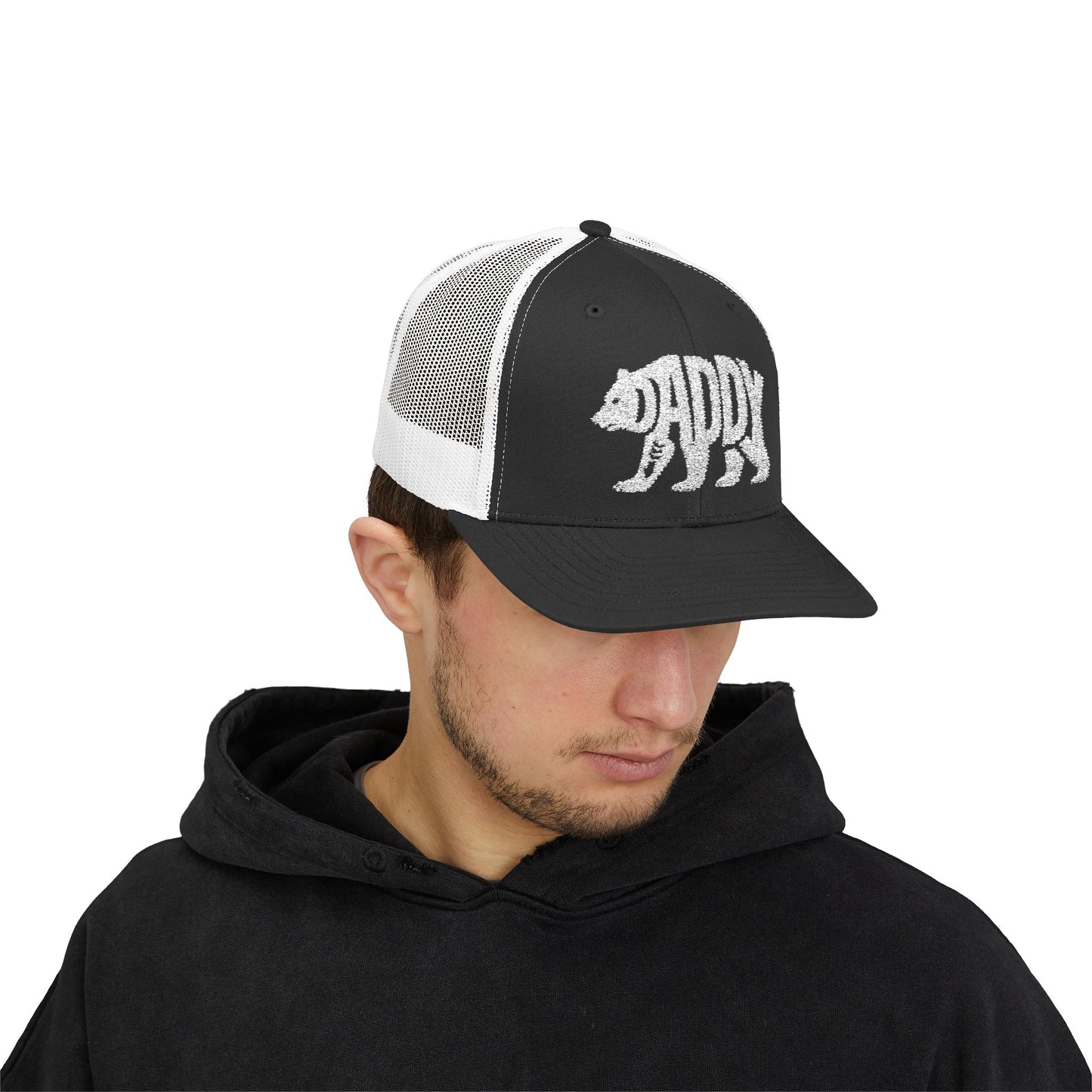 DADDY BEAR Snapback Trucker Cap - Bone Silhouette Design