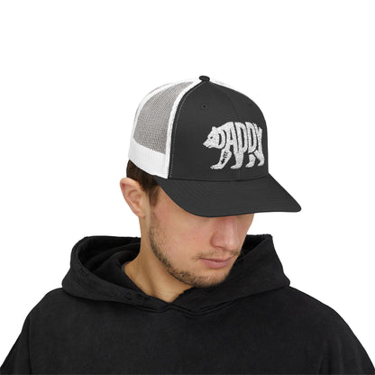 DADDY BEAR Snapback Trucker Cap - Bone Silhouette Design