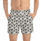 BEAR TRIBE Imprinted 5-6" Inseam Swim Trunks - Bone