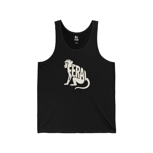 FERAL MONKEY Jersey Tank - Bone Silhouette Design