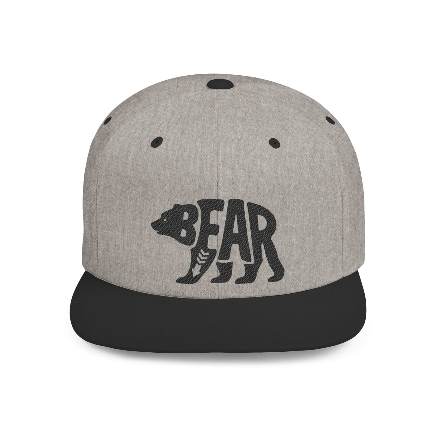 BEAR Flat Bill Snapback — Onyx Silhouette Design
