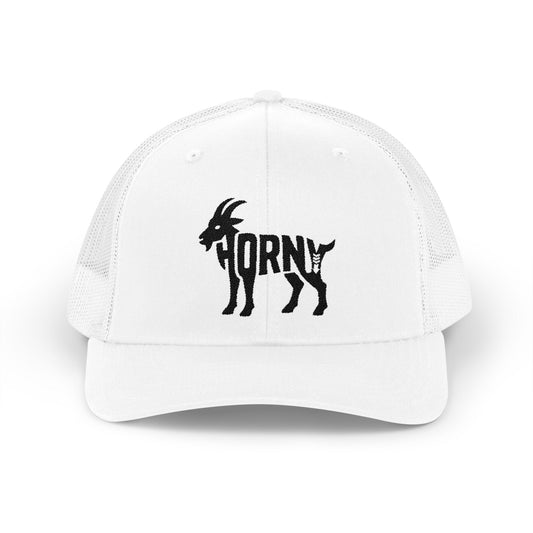 HORNY GOAT Snapback Trucker Cap - Onyx Silhouette Design