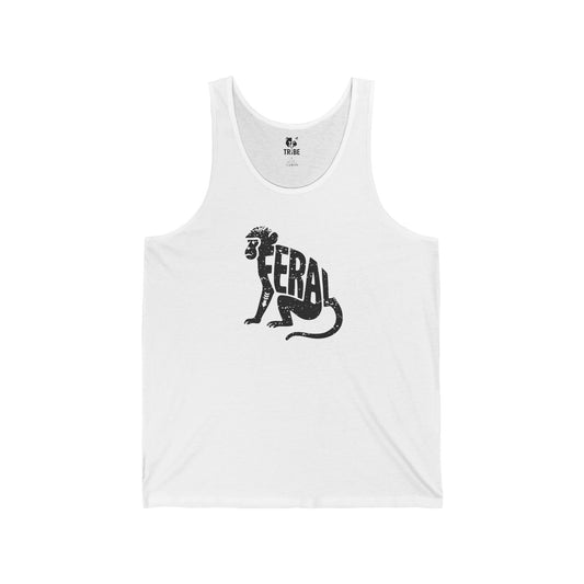 FERAL MONKEY Jersey Tank - Onyx Silhouette Design