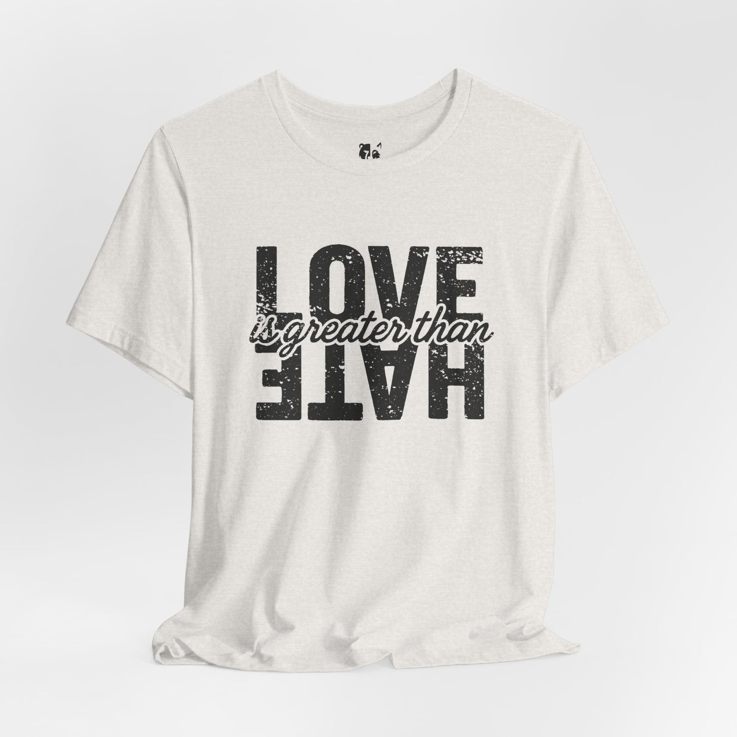 LOVE IS GREATER THAN HATE Jersey Tee - Onyx Design