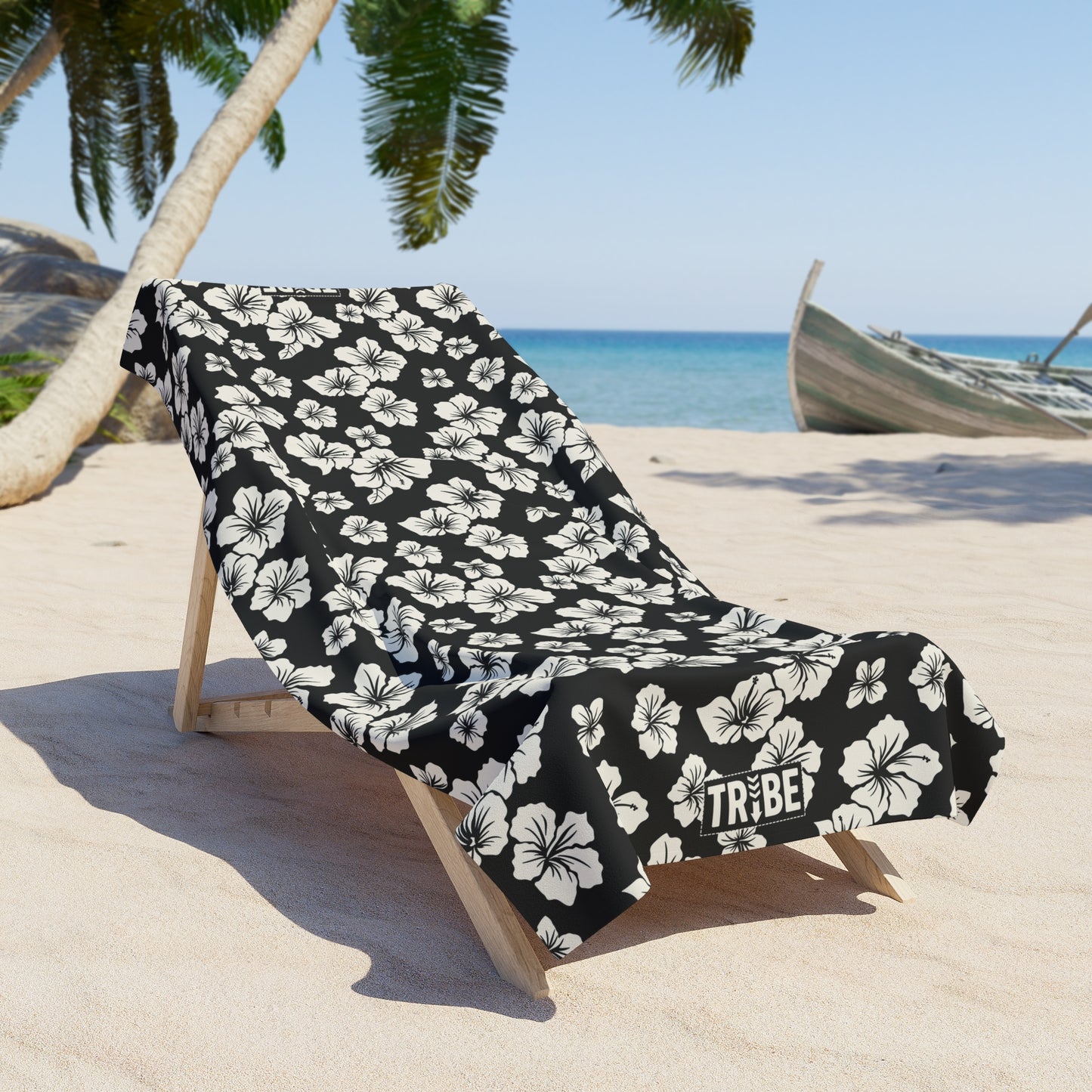 HIBISCUS Beach Towel - Onyx