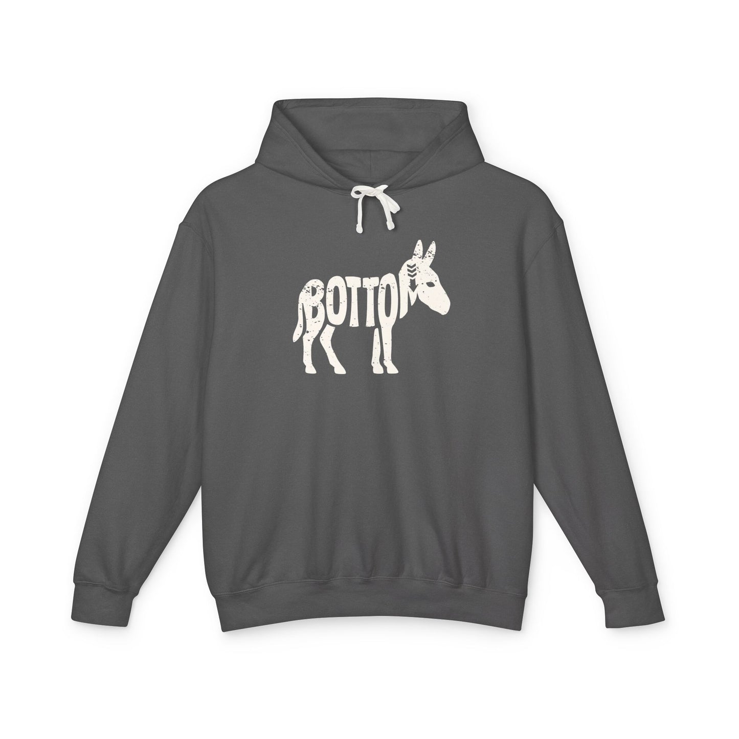 BOTTOM ASS Lightweight Hoodie - Bone Silhouette Design