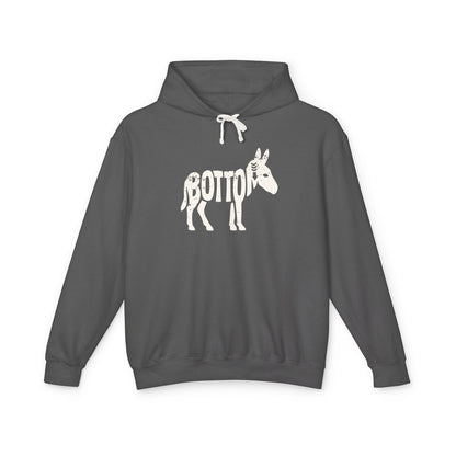 BOTTOM ASS Lightweight Hoodie - Bone Silhouette Design
