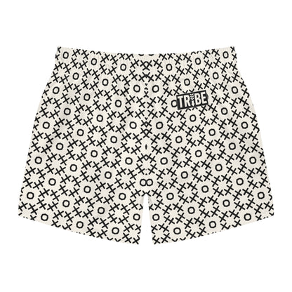TIC-TAC-HOE Imprinted 5-6" Inseam Swim Trunks - Bone