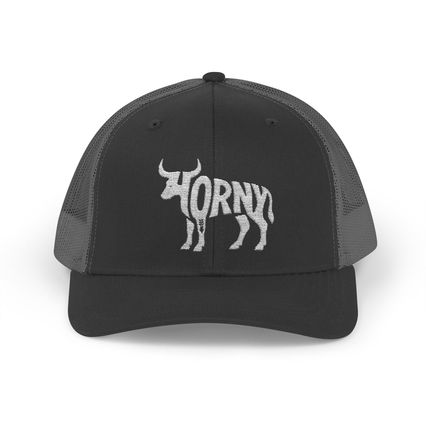 HORNY BULL Snapback Trucker Cap - Bone Silhouette Design