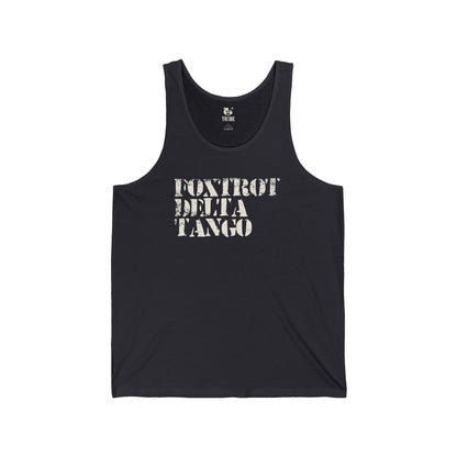 FOXTROT DELTA TANGO Jersey Tank - Bone Design