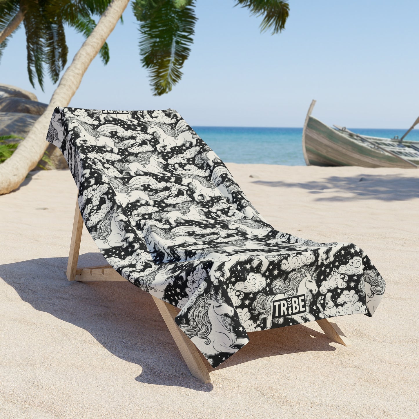 COSMIC UNICORN Beach Towel - Onyx