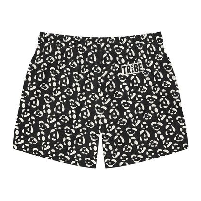 LEOPARD Imprinted 5-6" Inseam Swim Trunks - Onyx