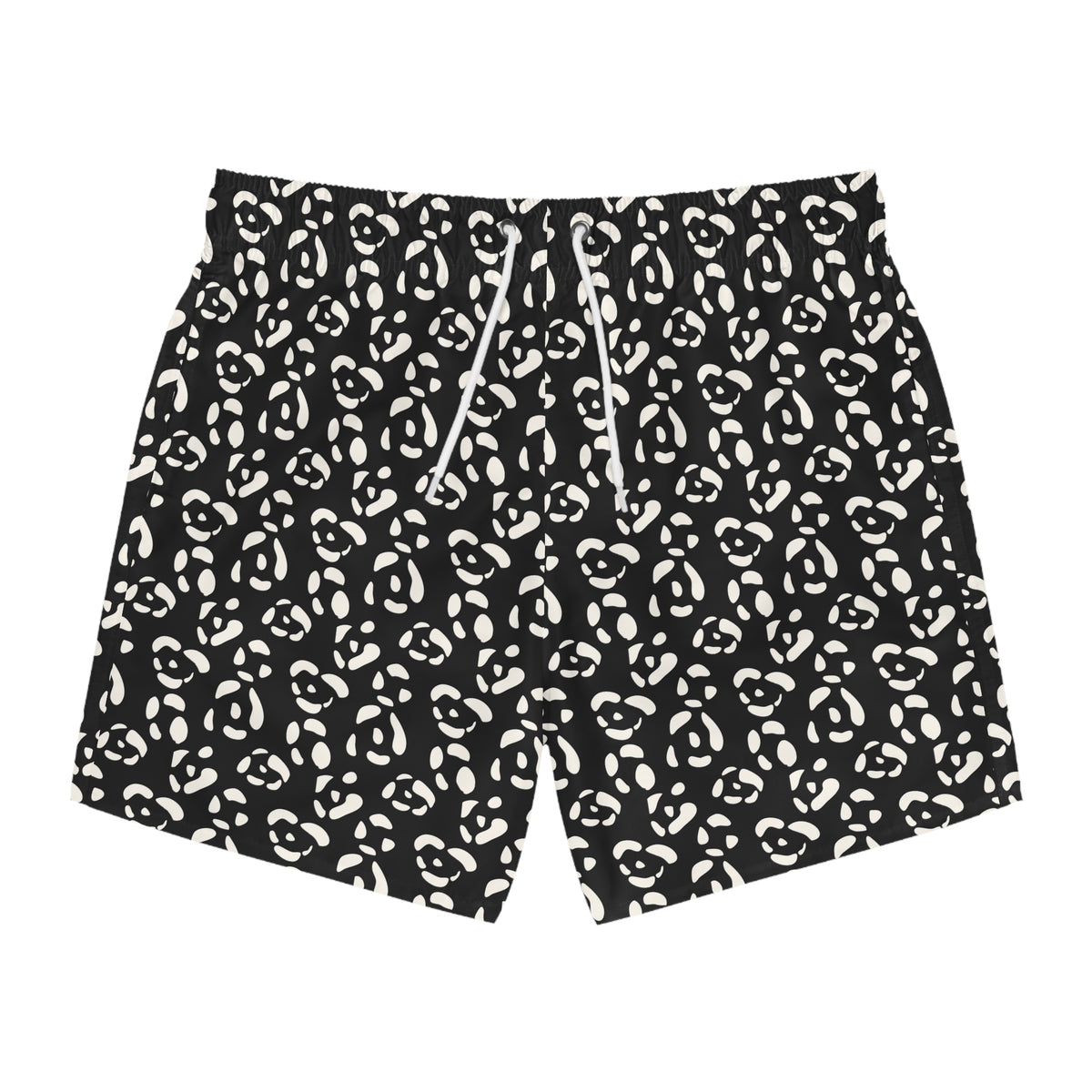 LEOPARD Imprinted 5-6" Inseam Swim Trunks - Onyx