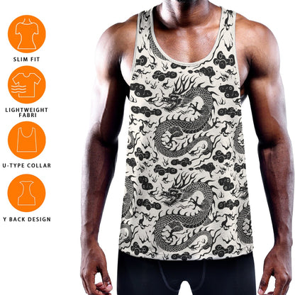 QIULONG Men's Muscle Tank - Bone