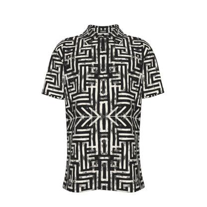 LABYRINTH Men's Button-Up Short Sleeve Shirt - Onyx