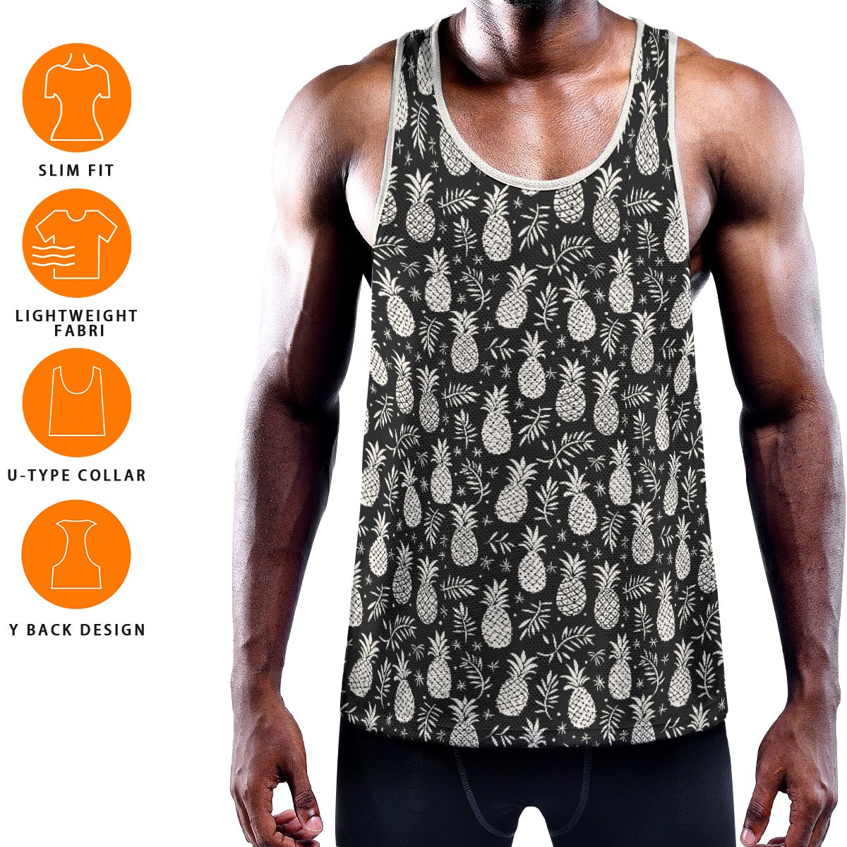 PINEAPPLE SPLASH Men's Muscle Tank - Onyx