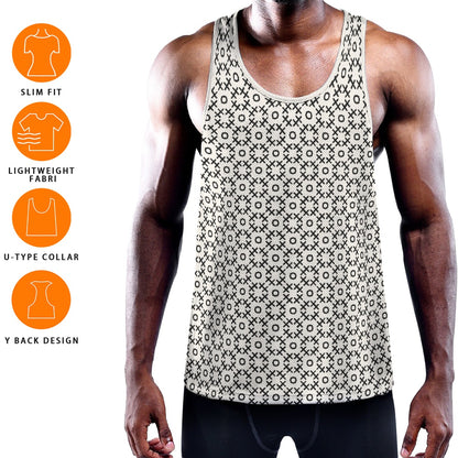TIC-TAC-HOE Men's Slim Muscle Tank - Bone