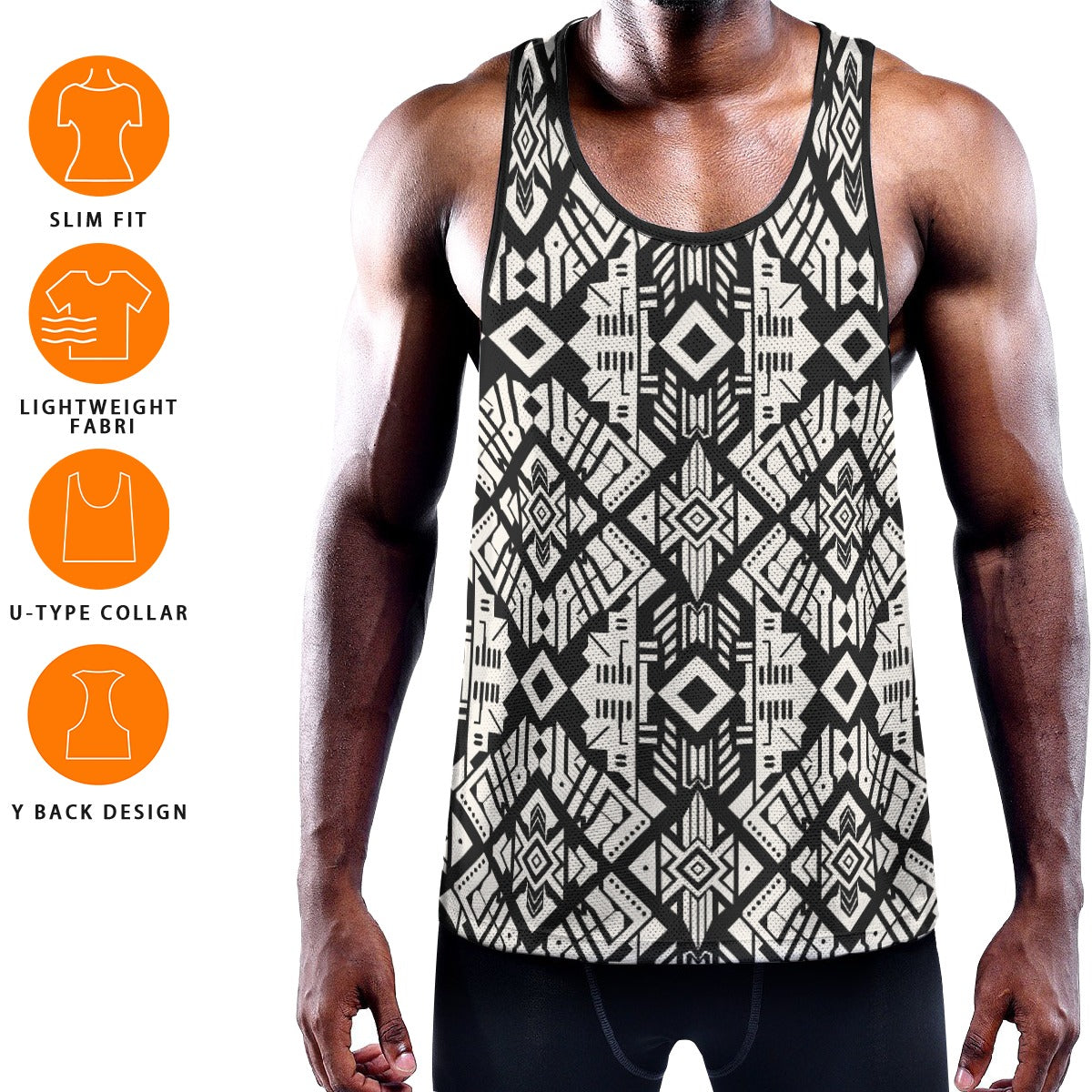 TUHÁLEN Men's Muscle Tank - Onyx
