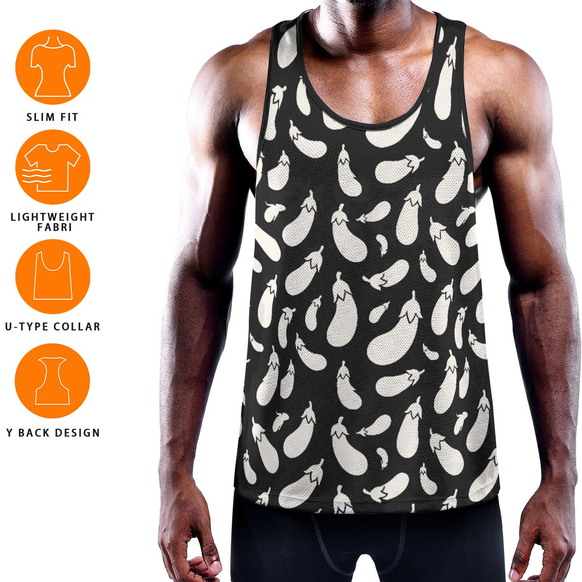 AUBERGINE Men's Muscle Tank - Onyx