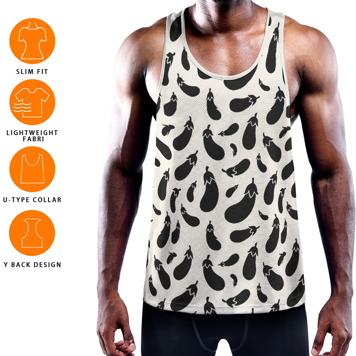AUBERGINE Men's Muscle Tank - Bone