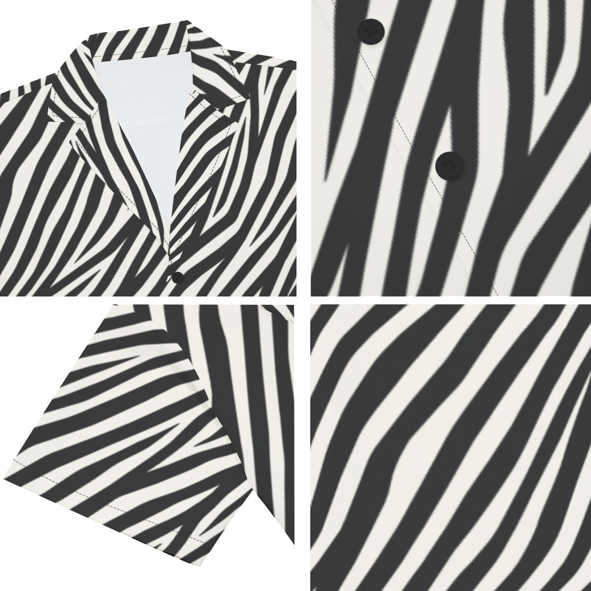ZEBRA Men’s V-Neck Button-Up - Onyx