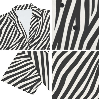 ZEBRA Men’s V-Neck Button-Up - Onyx